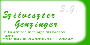 szilveszter genzinger business card
